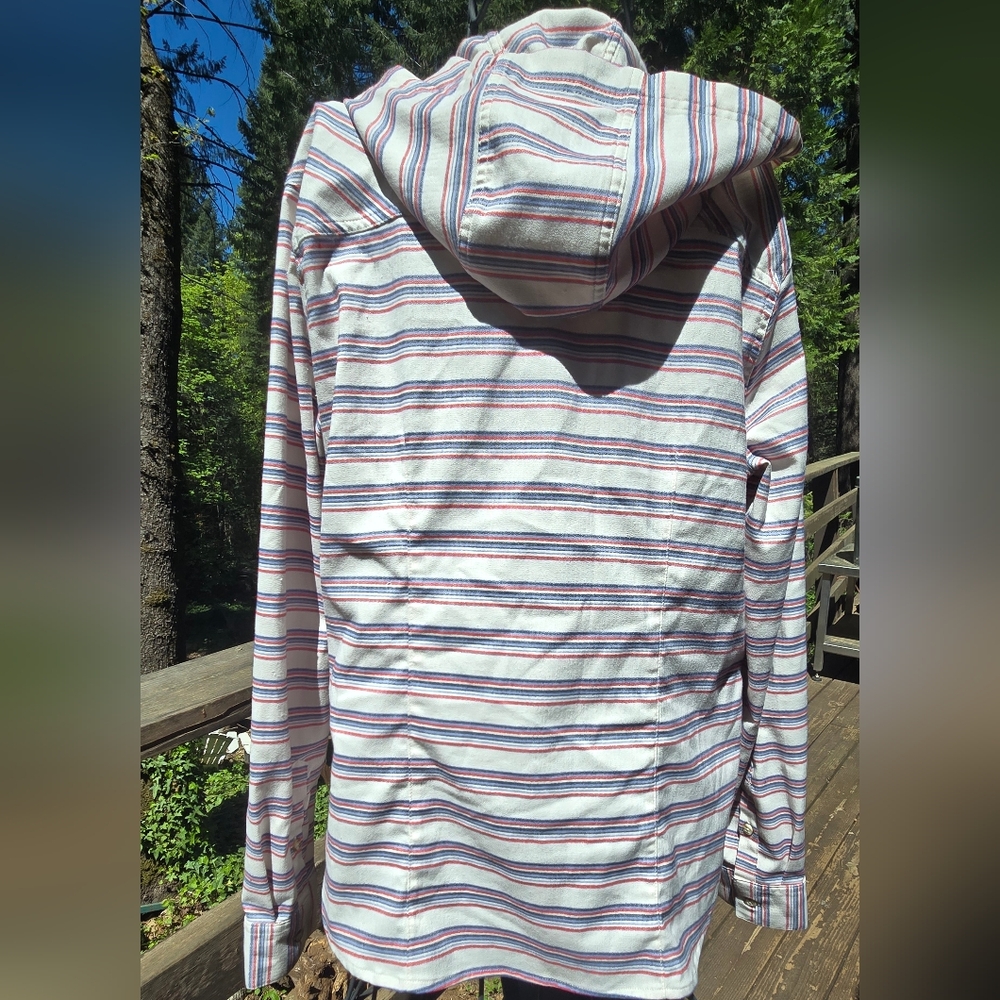Mountain Hardwear White Striped Button-Up Lightweight Hoodie SzM - Picture 8 of 15